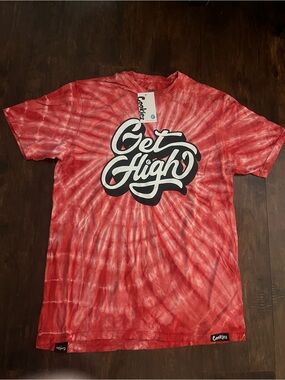 Cookies Get High Tie-Dye Short Sleeve Tee - Red